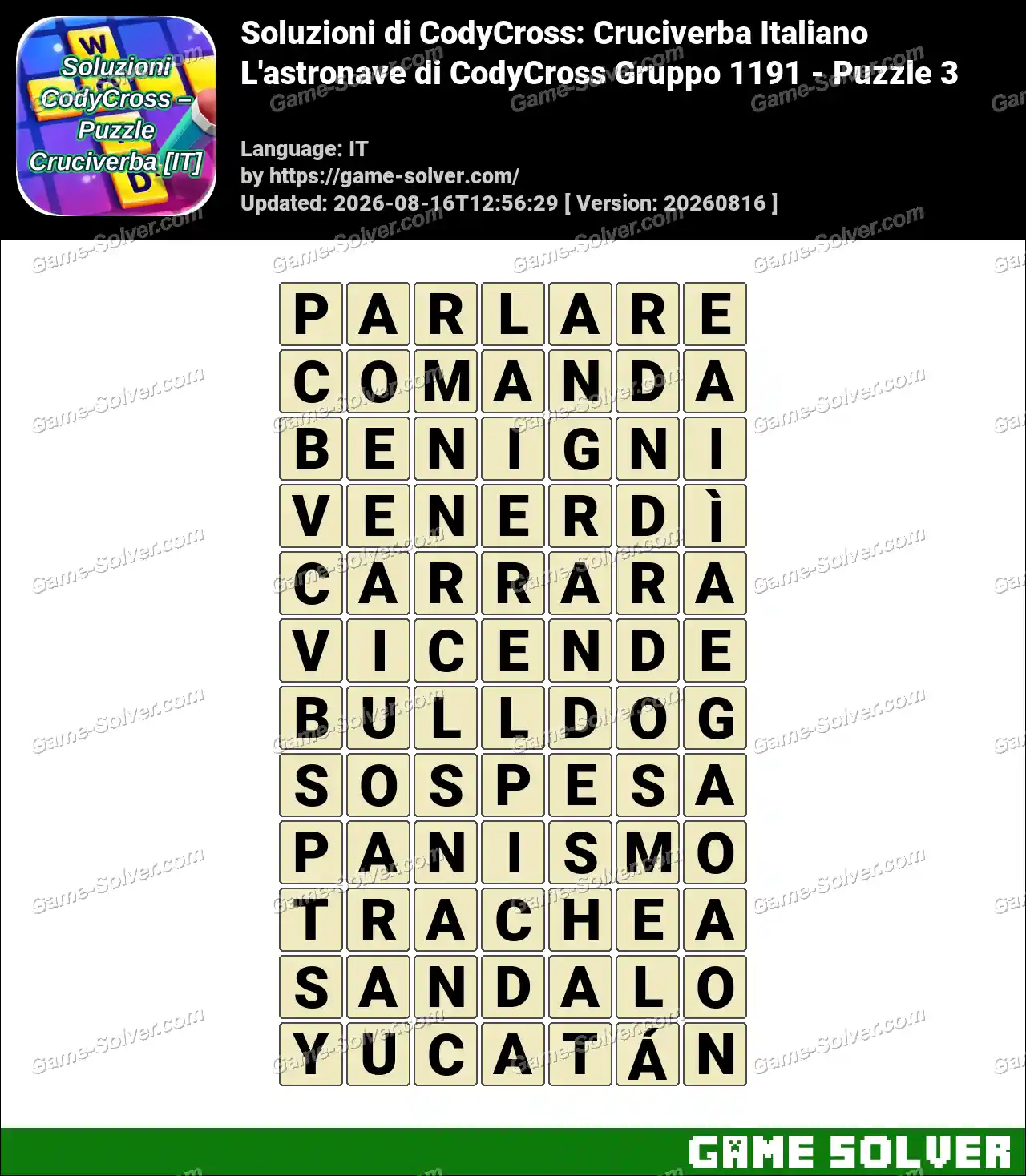 Soluzioni di CodyCross: Cruciverba Italiano L’astronave di CodyCross Gruppo 1191 – Puzzle 3